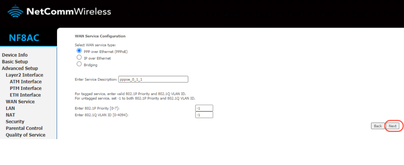 Netcomm Nf8ac Vdsl Configuration Page